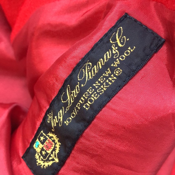 Valentino- vintage 80’s does 40’s style jacket- red wool, fully lined- size 42/8 - Picture 3 of 12